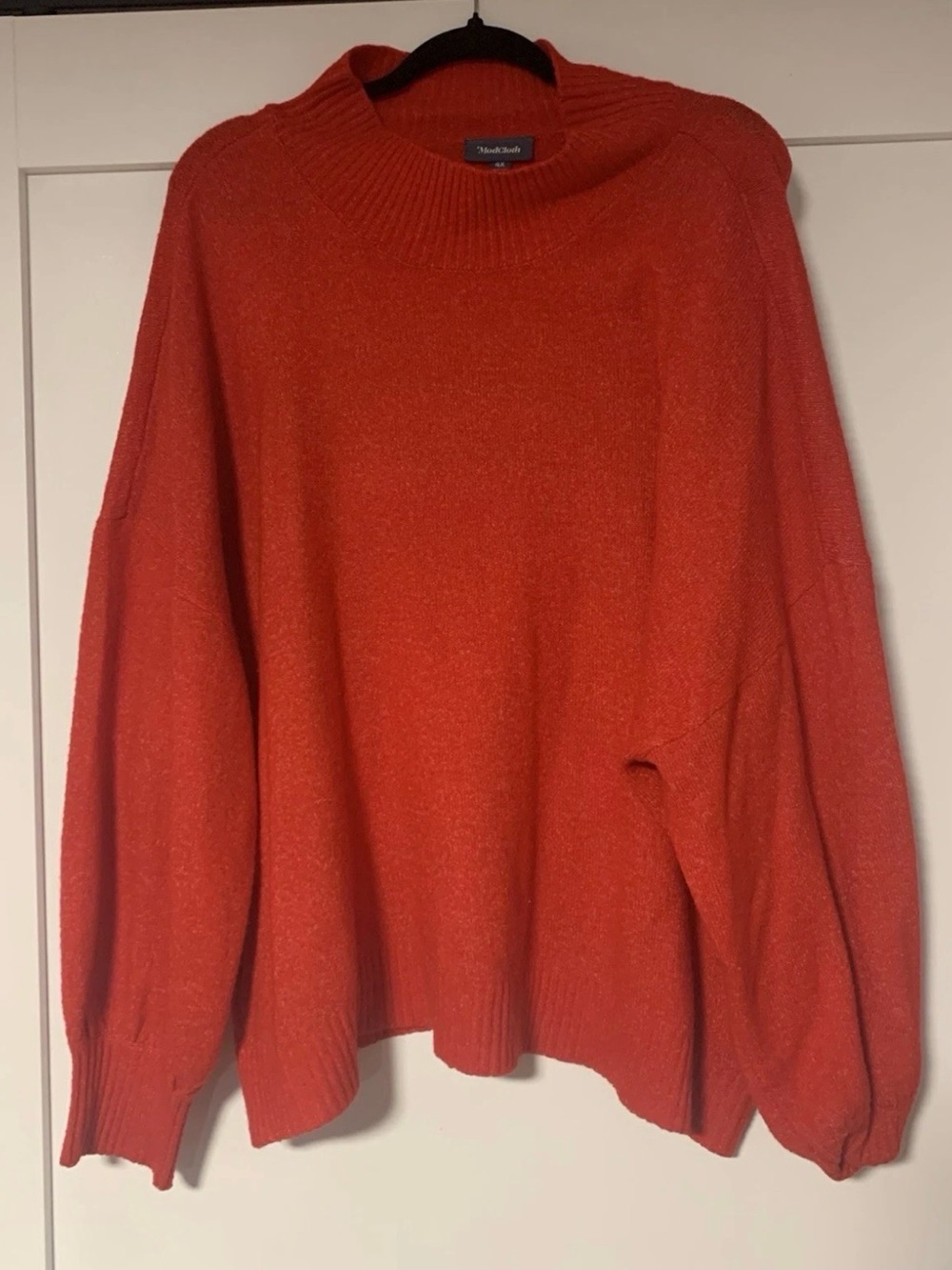 ModCloth The Warmup Sweater Womens Wool Blend Red Crewneck Soft Knit- 4X